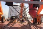 Ship loader lashing with 16mm steel wire rope